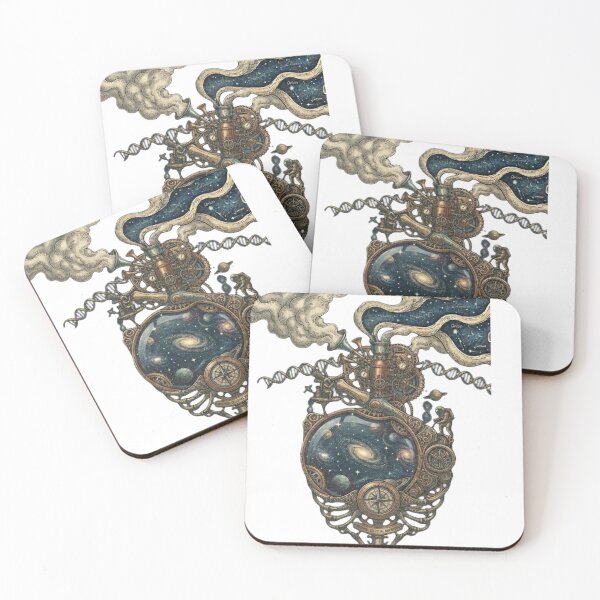 Item preview, Cosmic Steampunk Heart Mechanical Universe Gear designed and sold by JeevanStickers.