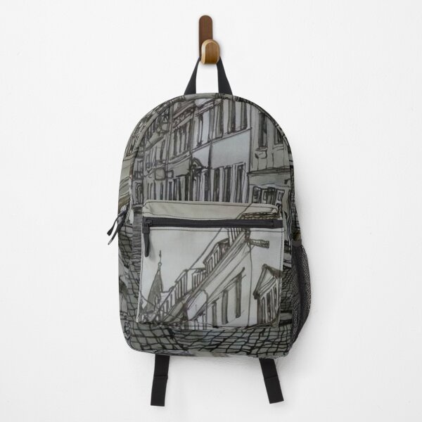 Item preview, Raskolnikoff Dresden Neustadt – Monochrome Urban Sketch with Yellow Accent designed and sold by UMA Urban Sketch.