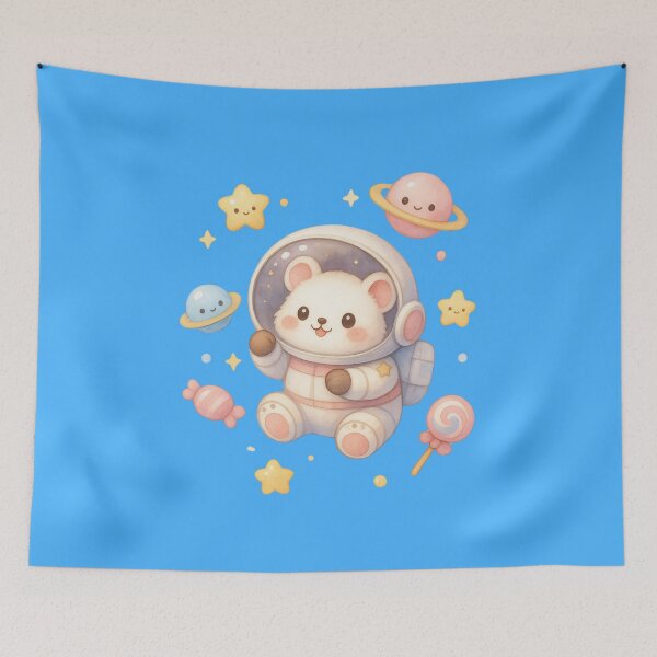 Item preview, Cute Polar Bear Astronaut – Kawaii Pastel Space Galaxy Art designed and sold by p-frosty-design.
