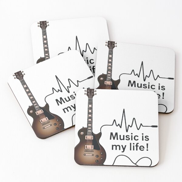 Item preview, ​Music Is My Life Vintage Electric Guitar Heartbeat designed and sold by Shape-Forge.