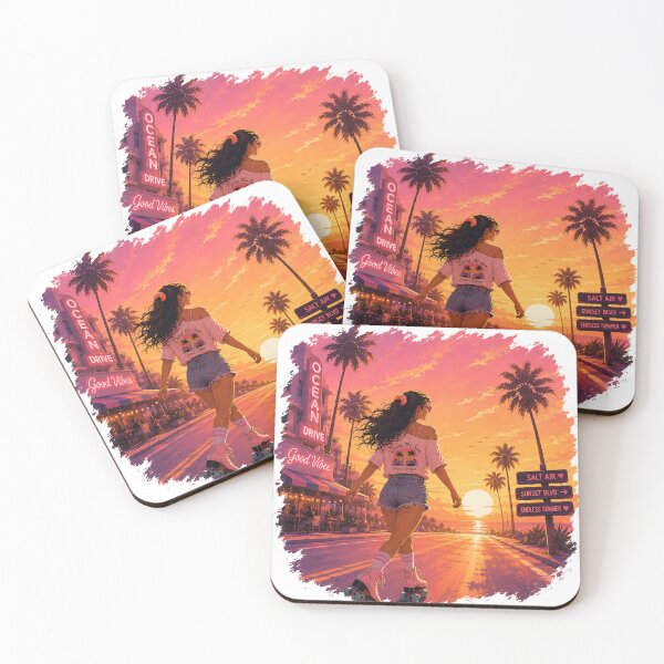 Item preview, Retro Sunset Roller Girl – Endless Summer Aesthetic Vaporwave Skating Art designed and sold by Digital Culture Studio.