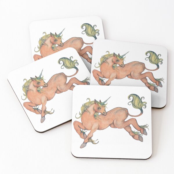 Item preview, Pink Mythical Retro Unicorn Hand Drawn Colored Pencil Illustration designed and sold by Katie Thomsen.