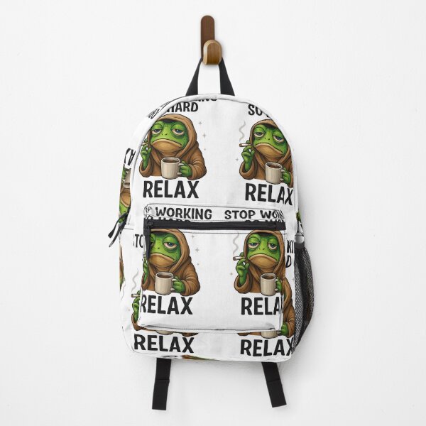 Item preview, Relax,Don, Burn Out- Funny Frog Illustration designed and sold by NeonSketch Lab.