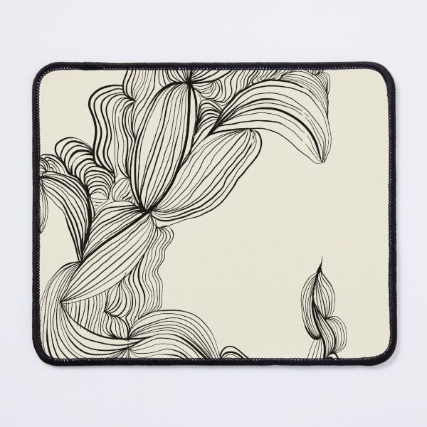 Item preview, Flowing Floral Ribbon Black Line Art designed and sold by Digital Vector GB.