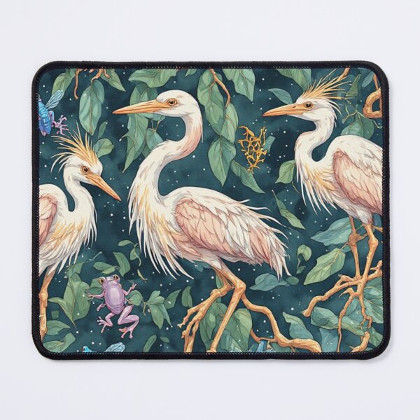Item preview, Ethereal Wetland Harmony Herons and Blue Frogs Pattern designed and sold by dcohea.