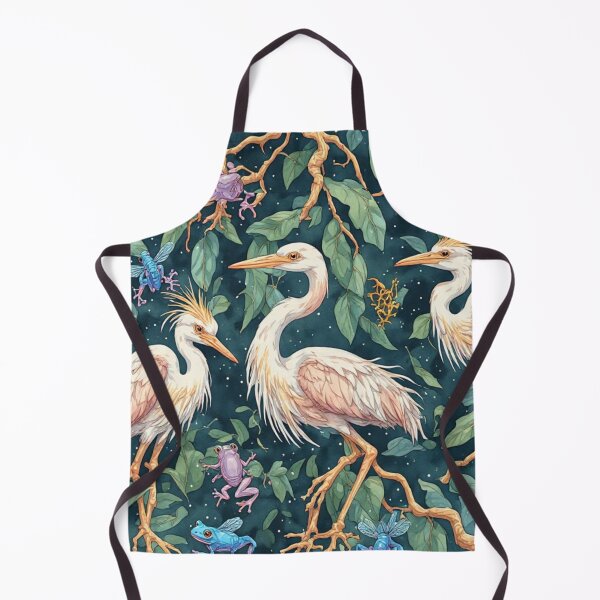 Item preview, Ethereal Wetland Harmony Herons and Blue Frogs Pattern designed and sold by dcohea.