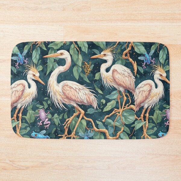 Item preview, Ethereal Wetland Harmony Herons and Blue Frogs Pattern designed and sold by dcohea.