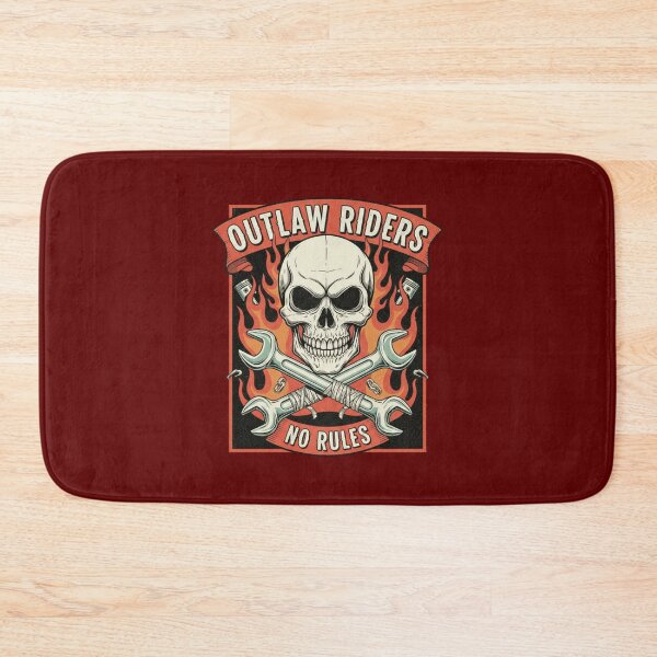 Item preview, Outlaw Riders No Rules Skull Mechanic Vintage Biker Graphic T-Shirt designed and sold by ObsidianUruk.