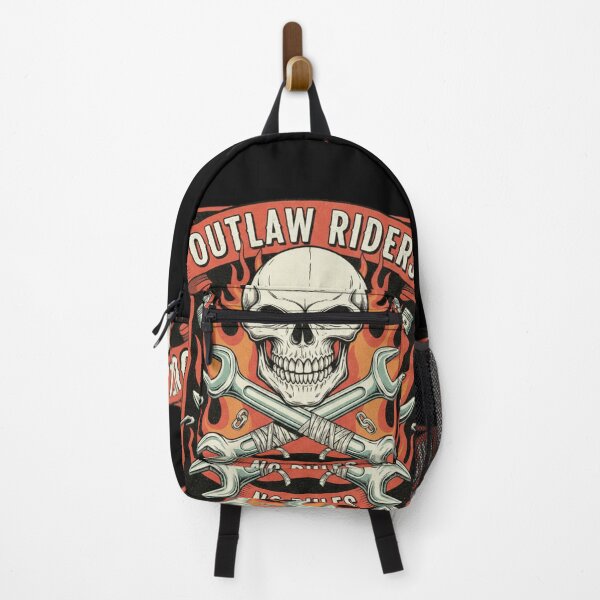 Item preview, Outlaw Riders No Rules Skull Mechanic Vintage Biker Graphic T-Shirt designed and sold by ObsidianUruk.