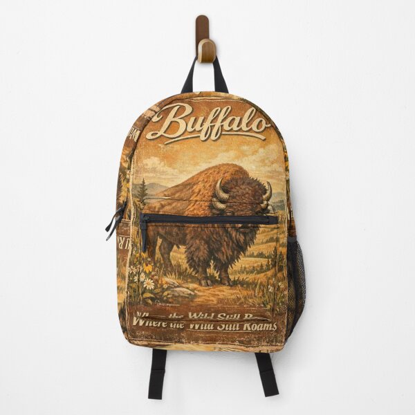 Item preview, Buffalo art poster - where the wild still roams designed and sold by hollycooper.