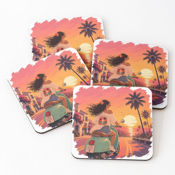 Item preview, Retro Vespa Sunset Ride – Endless Summer Scooter Girl Vaporwave Aesthetic designed and sold by Digital Culture Studio.