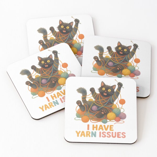 Item preview, I Have Yarn Issues — Funny Crochet Cat Sticker designed and sold by EverStitchStudio ★★★★★.
