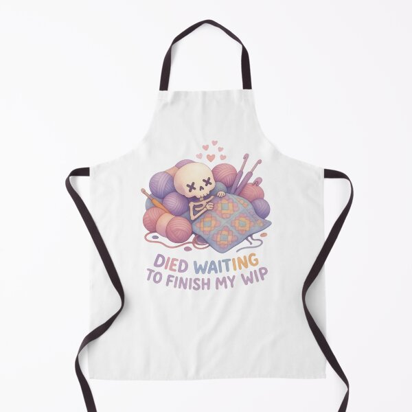 Item preview, Died Waiting To Finish My WIP — Funny Crochet Skeleton Sticker designed and sold by EverStitchStudio ★★★★★.