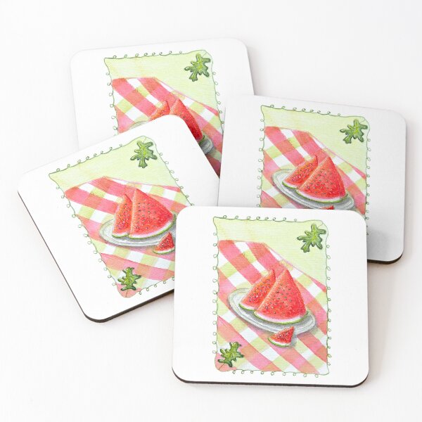 Item preview, Watermelon Picnic Watercolor Illustration | Cozy Summer Art designed and sold by Moo Ilustra.