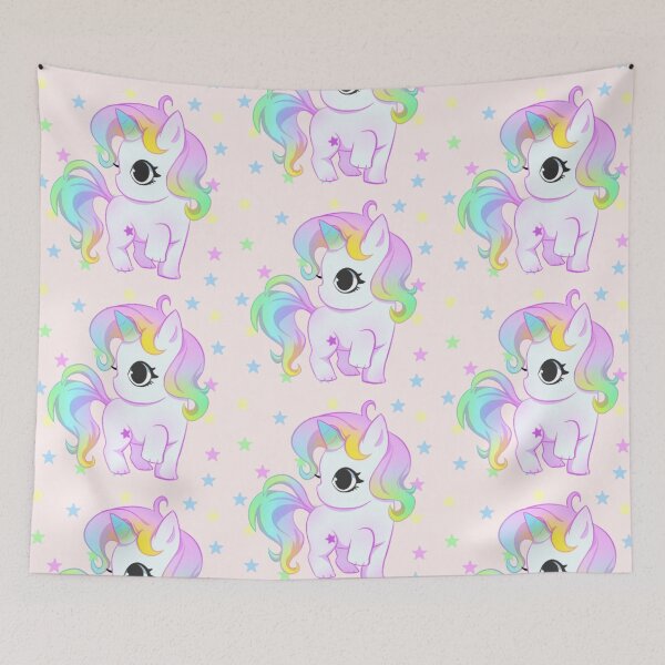 Item preview, Cute Kawaii Pastel Unicorn | Magic Girls Room Decor designed and sold by Rawafi Art Studio.