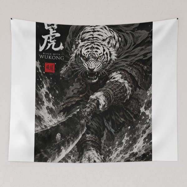 Item preview, Bai Hu Black Myth Wukong White Tiger Warrior Dark Fantasy designed and sold by Fei Long Design Hub.