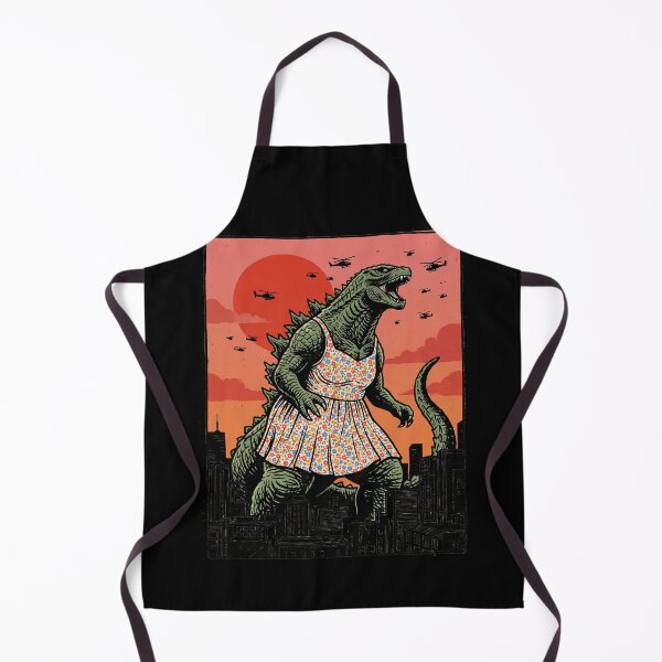 Item preview, Funny Kaiju Monster in Floral Dress Destroying City designed and sold by d247.
