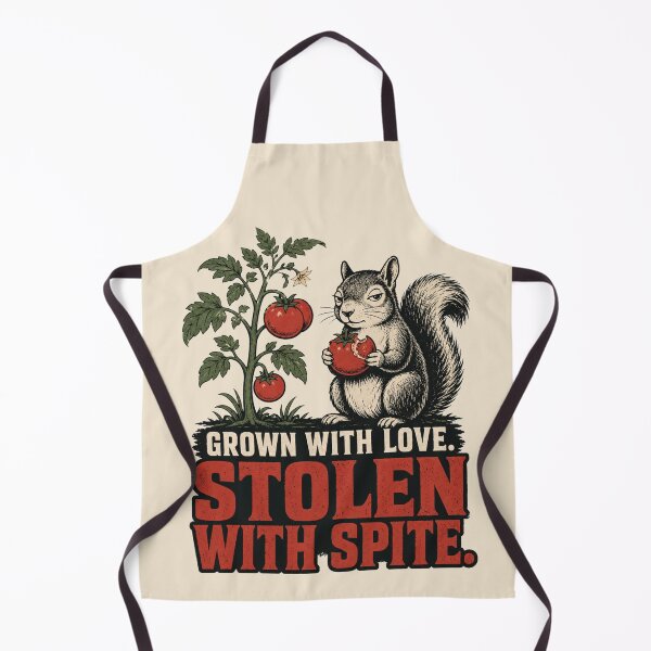 Item preview, Stolen With Spite Funny Gardening Squirrel Tomato designed and sold by POD DYNASTY.