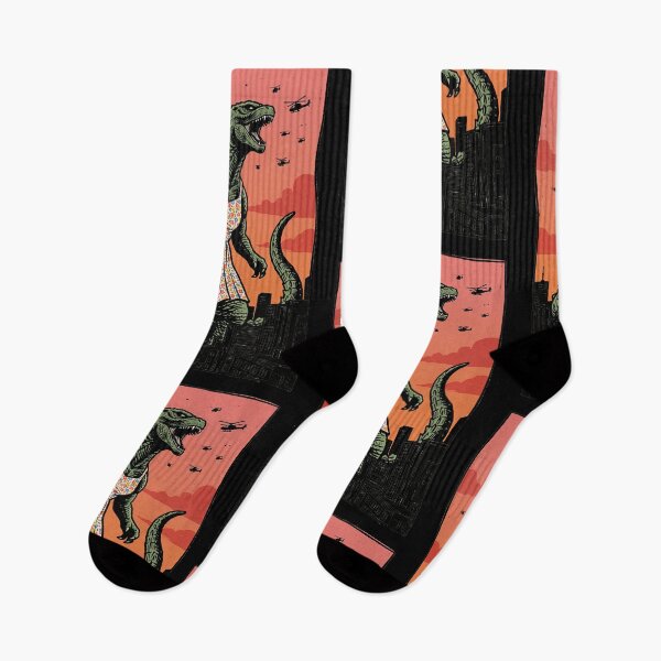 Item preview, Funny Kaiju Monster in Floral Dress Destroying City designed and sold by d247.