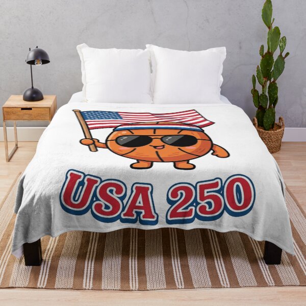 Item preview, USA 250 Basketball Cute Patriotic Cartoon designed and sold by Shape Snip Studio.