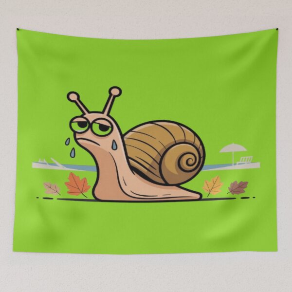 Item preview, Sad Crying Snail with Autumn Leaves designed and sold by DailySparks.