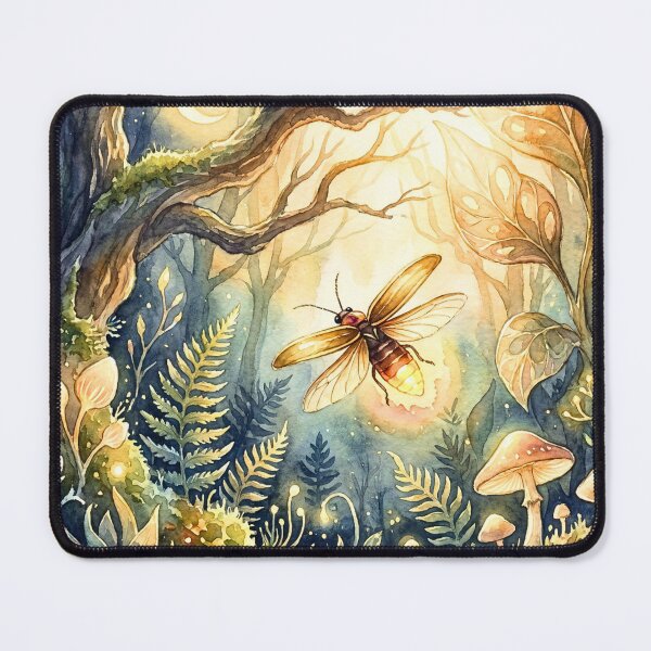 Item preview, Moonlit Firefly Forest Fantasy Watercolor designed and sold by Storybook Botanica.