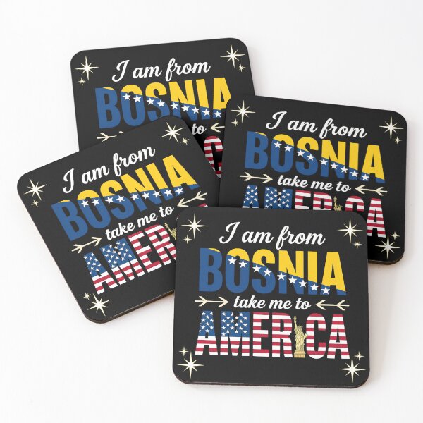 Item preview, I Am From Bosnia Take Me To America Bosnia USA Flag Funny Patriotic designed and sold by CutOutIdols.