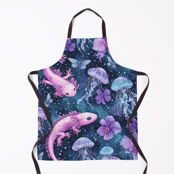 Item preview, Cosmic Axolotl and Jellyfish Dream Celestial Aquatic Pattern designed and sold by dcohea.