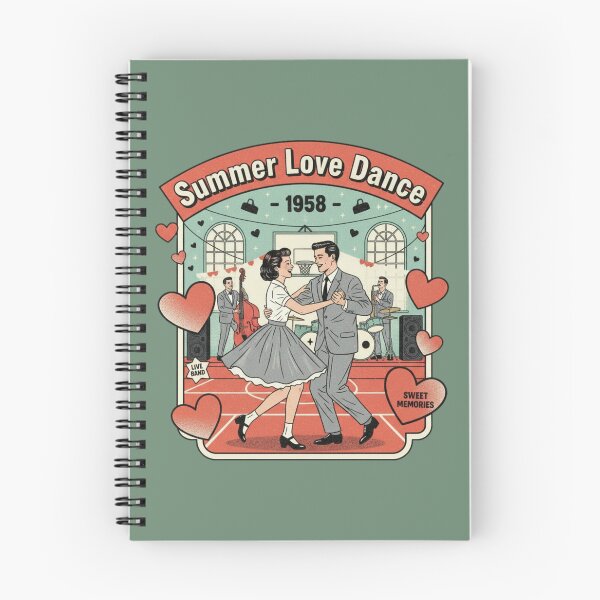 Item preview, Summer Love Dance 1958 Vintage Retro Rockabilly Couple Graphic T-Shirt designed and sold by ObsidianUruk.