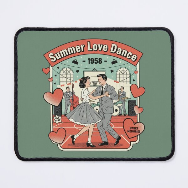 Item preview, Summer Love Dance 1958 Vintage Retro Rockabilly Couple Graphic T-Shirt designed and sold by ObsidianUruk.