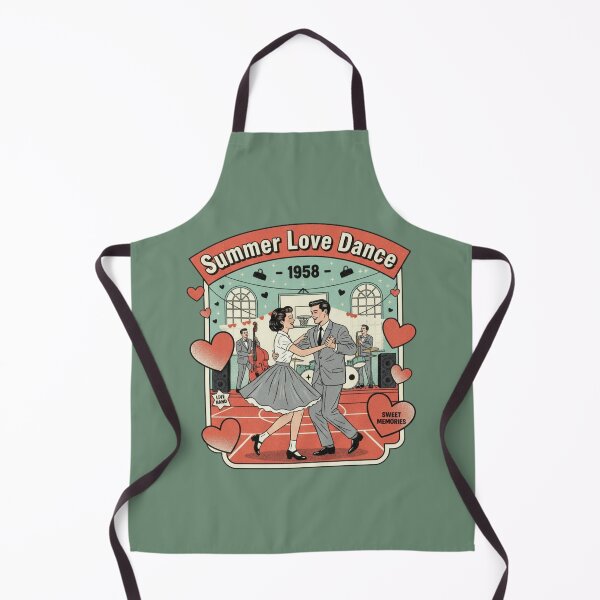 Item preview, Summer Love Dance 1958 Vintage Retro Rockabilly Couple Graphic T-Shirt designed and sold by ObsidianUruk.