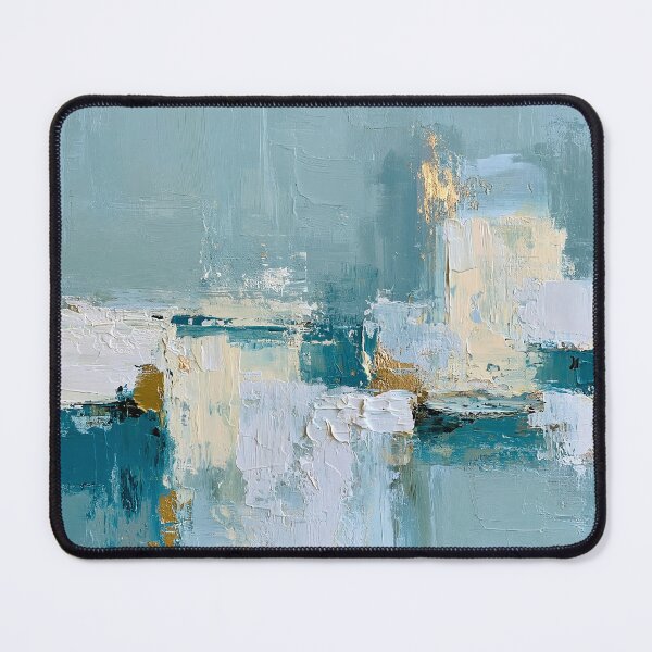 Item preview, Abstract Textured Blue Palette No. 01 - Serene Minimalist Blue & Gold Impasto designed and sold by SlowRegardArt.