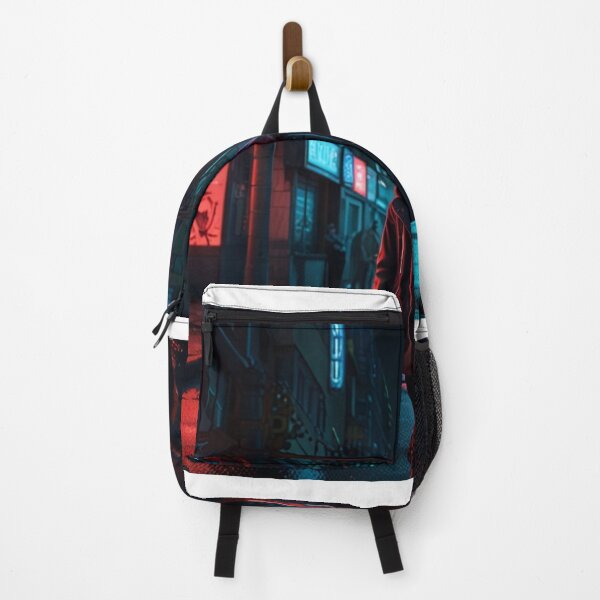 Item preview, Shattered Neon City Cyberpunk Street Art | High Contrast Anime Art Print designed and sold by Joy-boy-op.