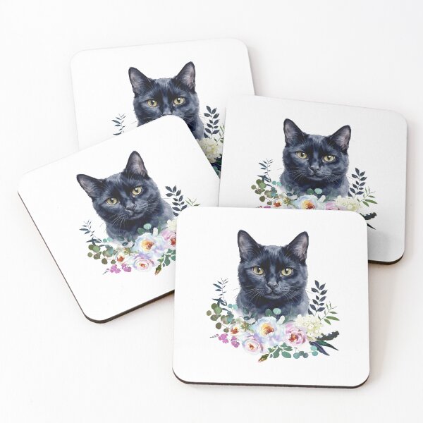 Item preview, Watercolor Black Cat designed and sold by Liededrom..