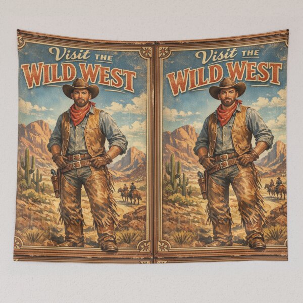 Item preview, Vintage Cowboy poster - Visit the wild West designed and sold by hollycooper.