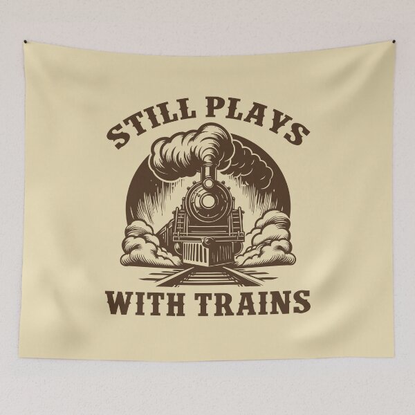 Item preview, Still Plays With Trains Vintage Steam Locomotive designed and sold by Dmetalx Art Apparel.