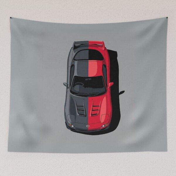 Item preview, Classic Blue Mazda RX-7 FD JDM Top View Vector Illustration designed and sold by Motorline44.