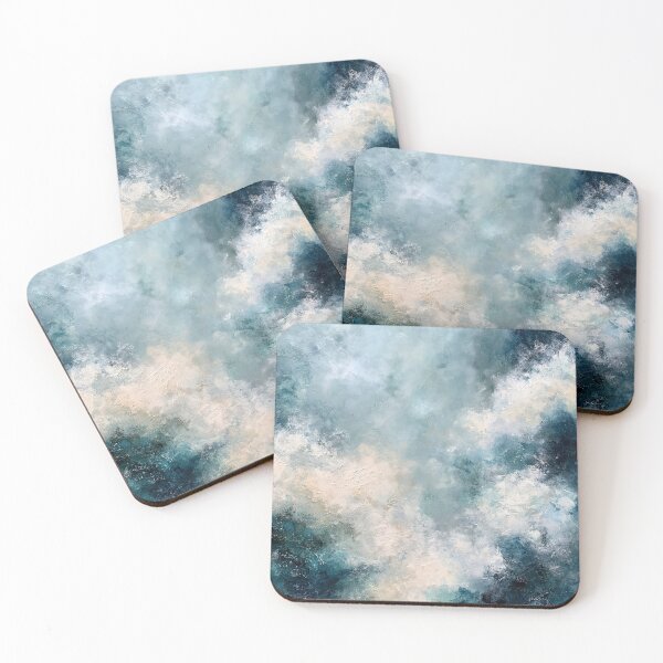 Item preview, Abstract Textured Blue Palette No. 02 - Moody Deep Blue & Teal Impasto designed and sold by SlowRegardArt.