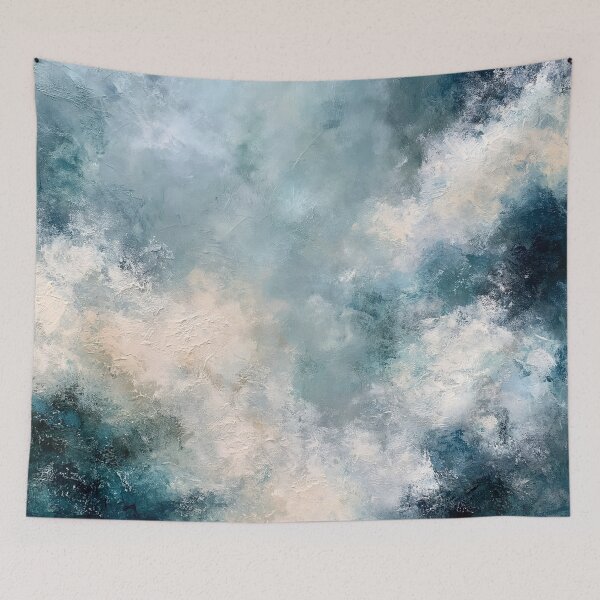 Item preview, Abstract Textured Blue Palette No. 02 - Moody Deep Blue & Teal Impasto designed and sold by SlowRegardArt.