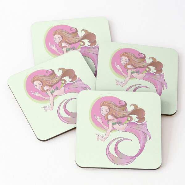 Item preview, Pink mermaid illustration designed and sold by Konopikyu.