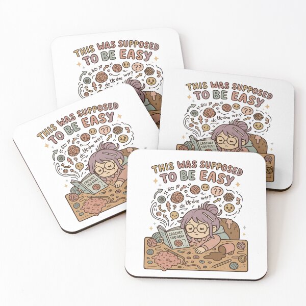 Item preview, This Was Supposed to Be Easy – Funny Crochet Crafter Meltdown Kawaii Sticker designed and sold by EverStitchStudio ★★★★★.