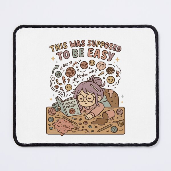 Item preview, This Was Supposed to Be Easy – Funny Crochet Crafter Meltdown Kawaii Sticker designed and sold by EverStitchStudio ★★★★★.