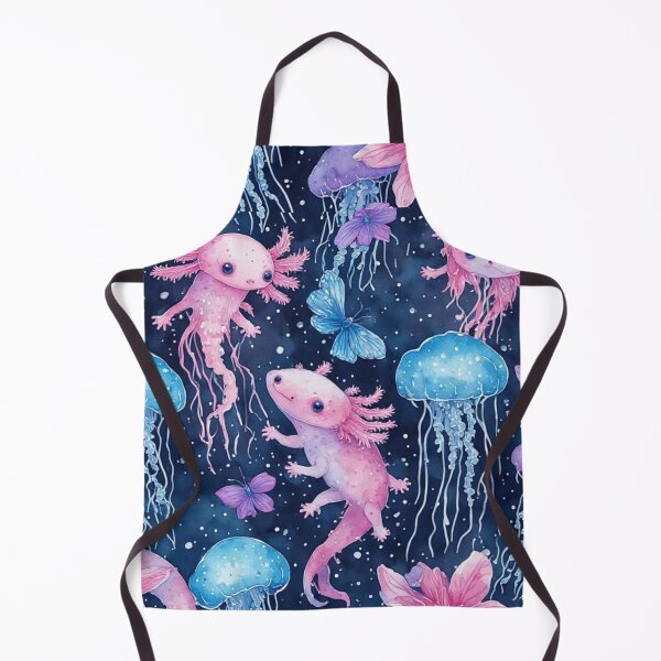Item preview, Cosmic Axolotl and Jellyfish Dream Celestial Aquatic Pattern designed and sold by dcohea.