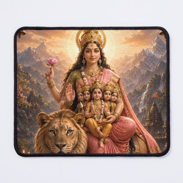 Item preview, Skandamata Goddess Navratri Art | Divine Mother Dussehra Wall Decor | Sacred Devi Poster designed and sold by Homyar.