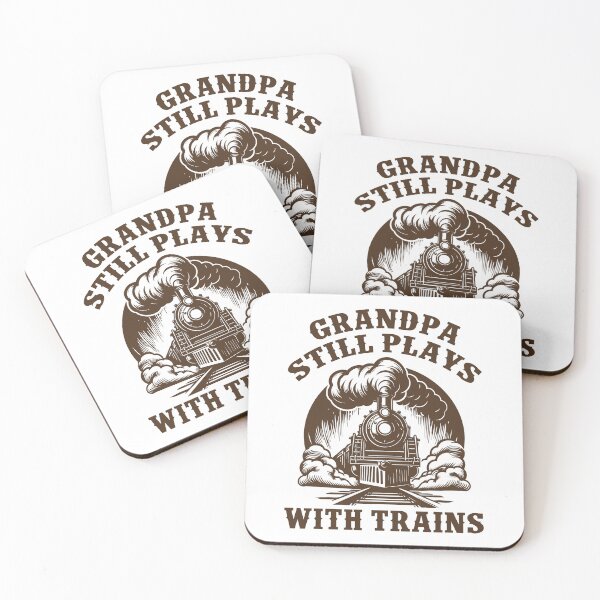 Item preview, Grandpa Still Plays With Trains Vintage Steam Locomotive designed and sold by Dmetalx Art Apparel.