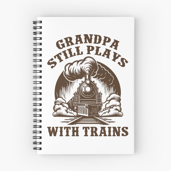 Item preview, Grandpa Still Plays With Trains Vintage Steam Locomotive designed and sold by Dmetalx Art Apparel.