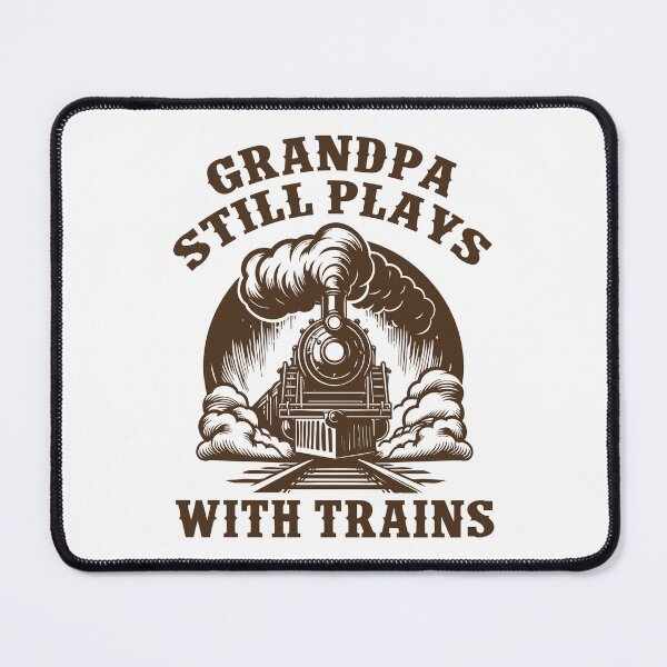 Item preview, Grandpa Still Plays With Trains Vintage Steam Locomotive designed and sold by Dmetalx Art Apparel.