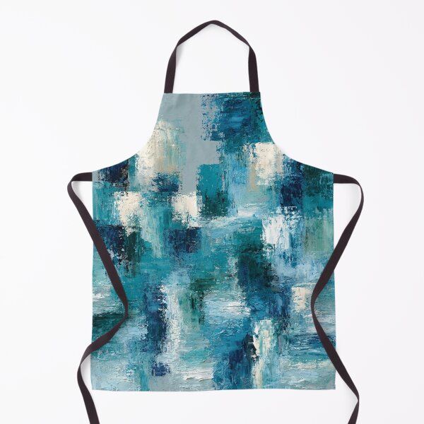 Item preview, Abstract Textured Blue Palette No. 03 - Turquoise Blue Geometric Impasto designed and sold by SlowRegardArt.