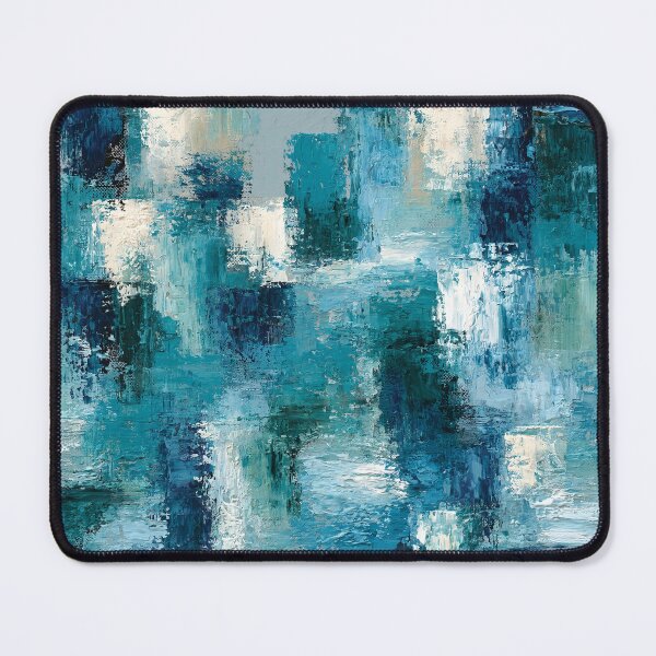 Item preview, Abstract Textured Blue Palette No. 03 - Turquoise Blue Geometric Impasto designed and sold by SlowRegardArt.