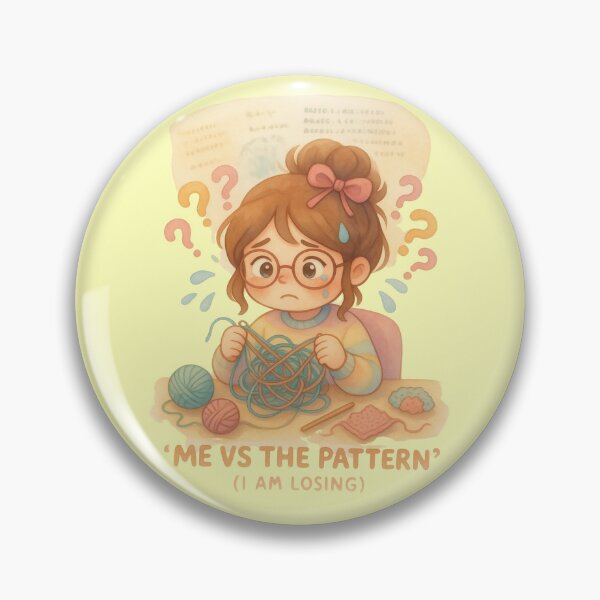 Item preview, Me Vs The Pattern (I Am Losing) – Funny Crochet Meme Kawaii Sticker designed and sold by EverStitchStudio ★★★★★.